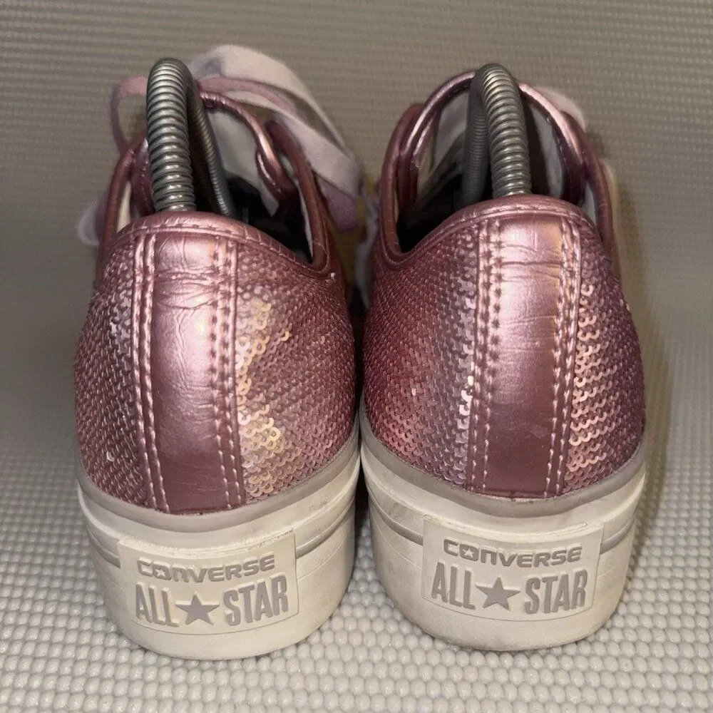 Converse Platform Low Top Sneakers in Metallic Pink - Picture 3 of 9